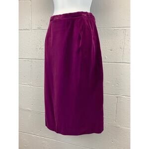 Vintage 70s Purple Velvet Pencil Skirt - Pin Up Wiggle Style